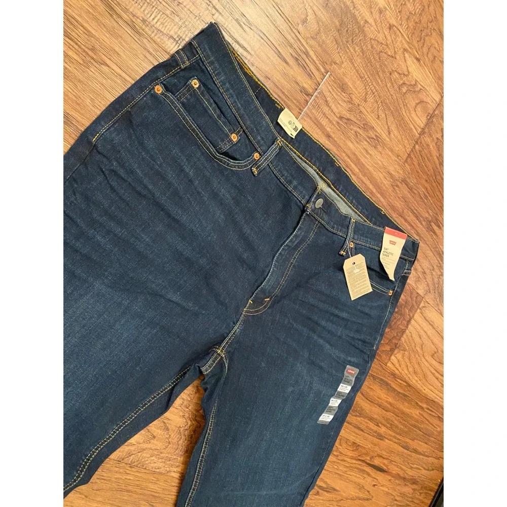 Levis 541 Athletic Taper Mens Stretch Jeans Dark Wash Indigo 44x30 NEW